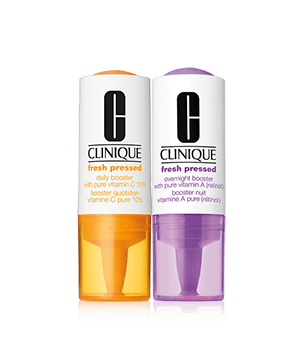 Clinique Fresh Pressed Clinical™, Potenciadores de Tratamiento de Día y Noche con 10% de pura Vitamina C + Vitamina A (Retinol)