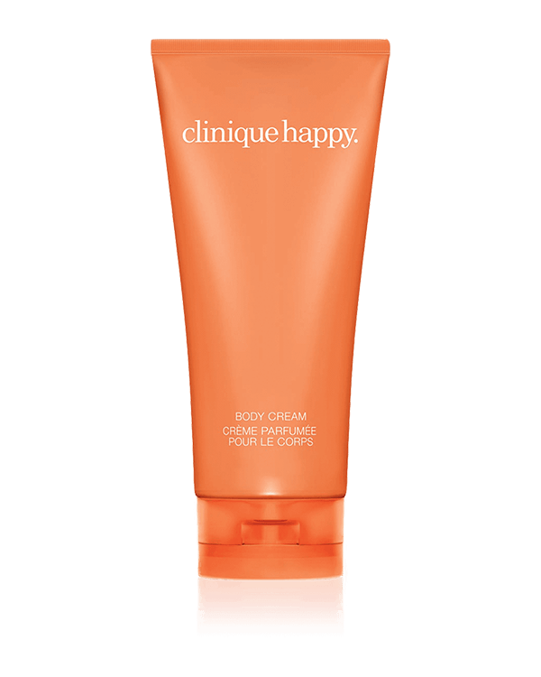 Clinique Happy™ Crema Corporal, Crema hidratante con un tacto suave como la seda. Envúelvete en el aroma de Clinique Happy.