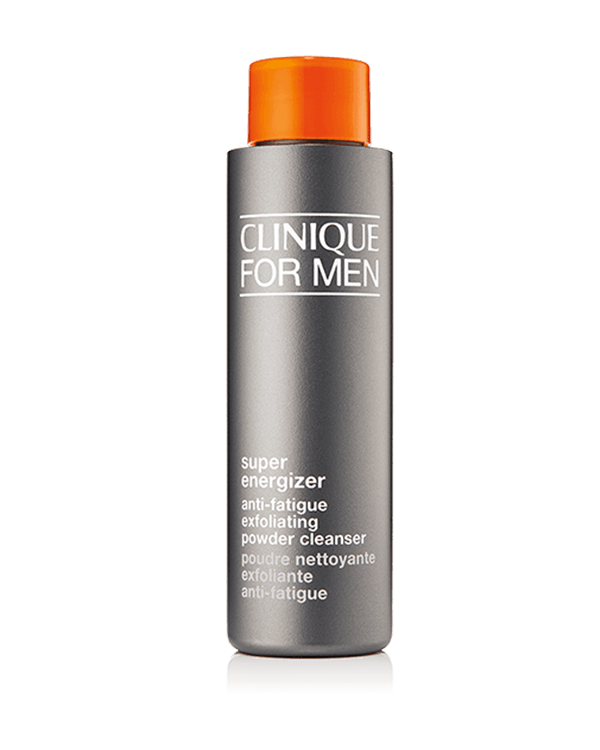 Clinique For Men Super Energizer™ Limpiador Exfoliante en Polvo, Polvos limpiadores revitalizantes que&amp;nbsp; purifican y proporcionan energía a la piel cansada y apagada al instante.