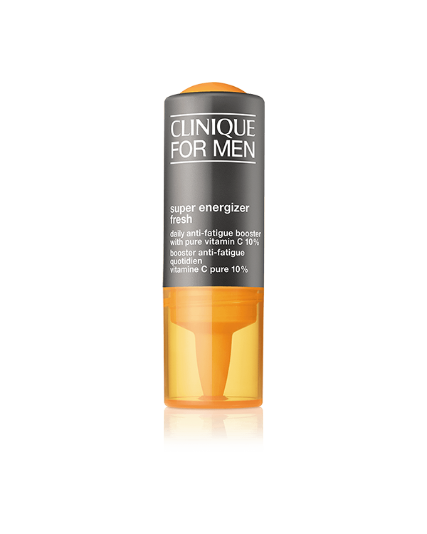 Clinique For Men Super Energizer Fresh™ Reparación Antiedad con 10% Vitamina C, Potenciador antiedad con 10% de pura Vitamina C. Ilumina, iguala y repara la piel para una piel más joven.