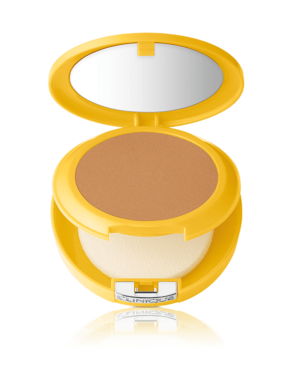 Clinique Sun Polvos Minerales Compactos SPF 30, Su fórmula de maquillaje en polvo, enriquecida con minerales, se siente ligera en la piel, y la protege de los rayos UVA/UVB, mientras aporta un toque de color.